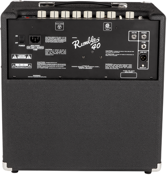 Fender Rumble 40 (V3), 120V, Black/Silver Bass Amplifier