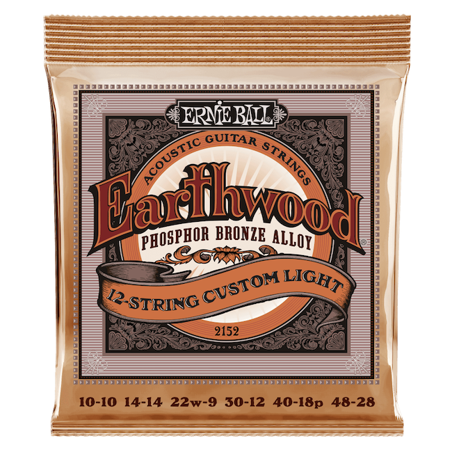 Ernie Ball Earthwood 12-String Cus. Light Phosphor Bronze Acoustic Strings-10-48