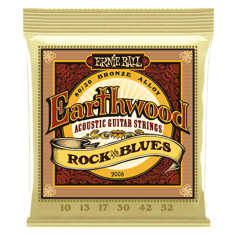 Ernie Ball 2008 Earthwood Rock & Blues w/Plain G 80/20 Bronze Acoustic Strings