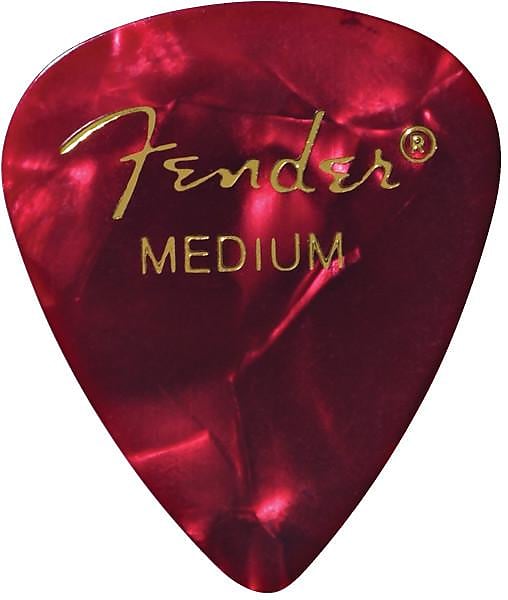 Fender Premium Celluloid 351 Shape Picks Medium Red Moto 12 Count