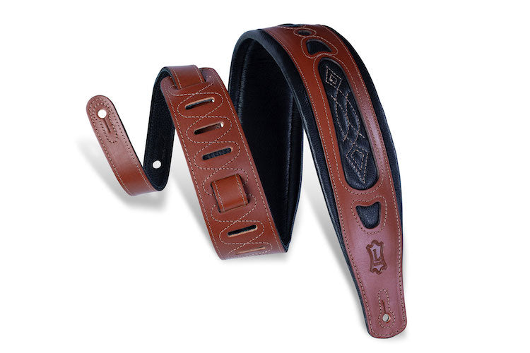 Levy's 3" Wide Walnut Veg-tan Leather Guitar Strap