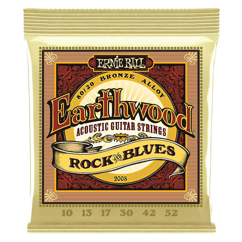 Ernie Ball 2008 Earthwood Rock & Blues w/Plain G 80/20 Bronze Acoustic Strings