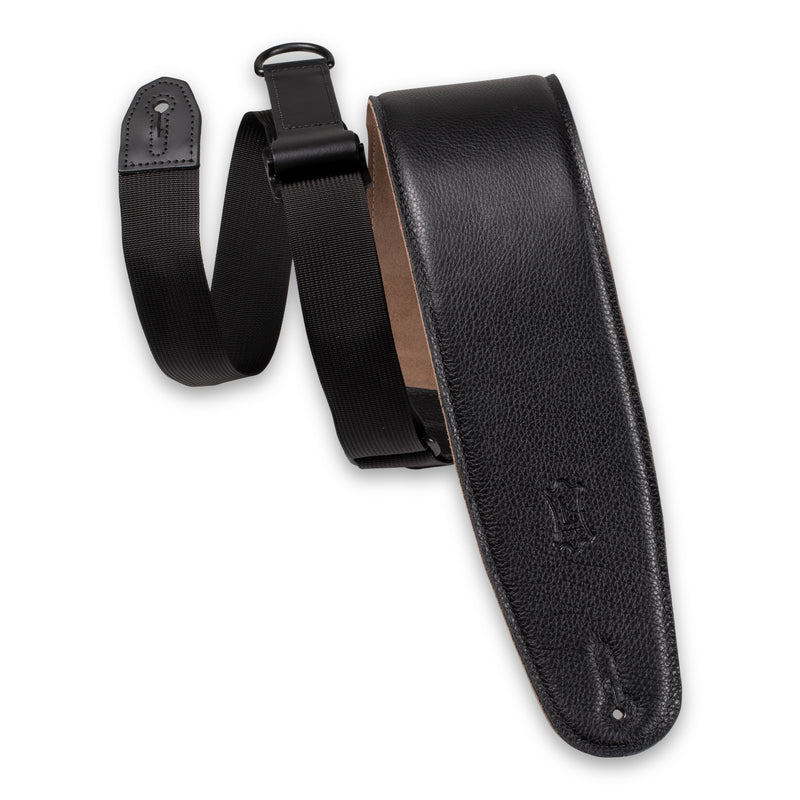 Levy's MRH4GF-BLK Right Height M4GF Garment Leather Bass Strap - BLK