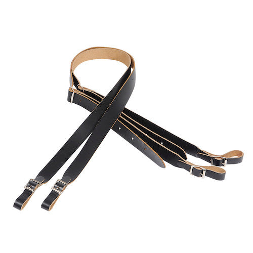 Levy's M18-BLK 1" Wide Black Genuine Leather Accordion Strap