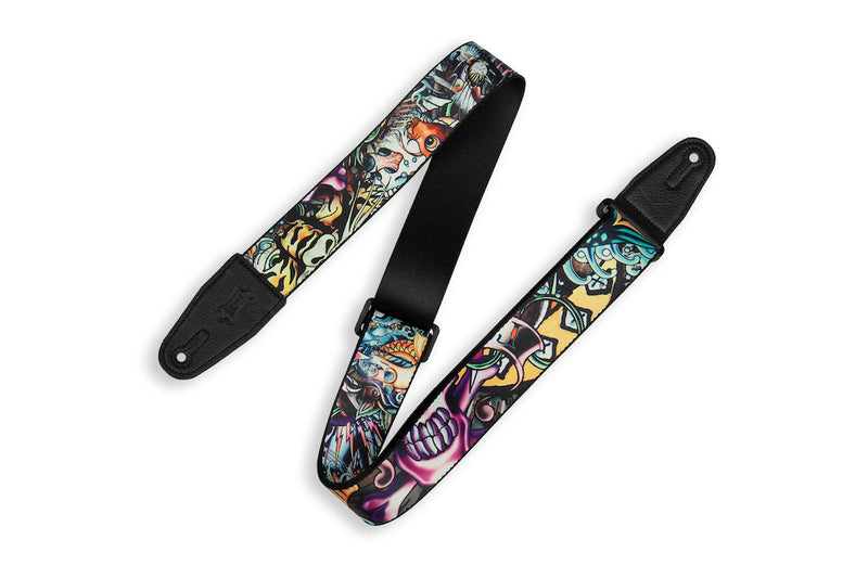 Levy's Levy’s 2" Poly Tattoo Series Guitar Strap - New School design