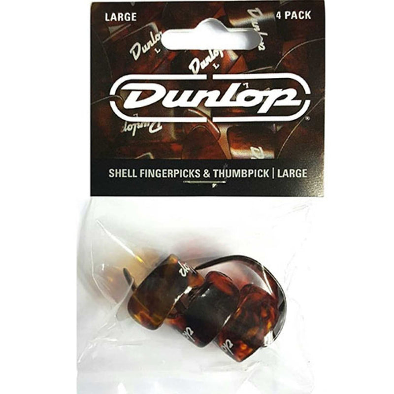 Dunlop 9020TP Shell Plastic Finger & Thumbpicks Large 4/Player's Pack