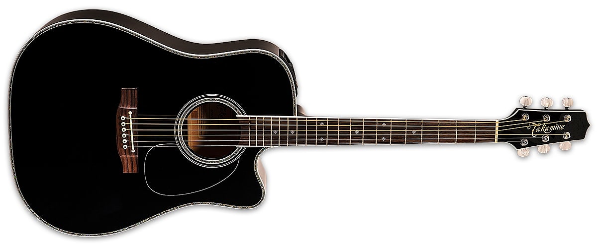 Takamine EF341DX Dreadnought Acoustic-Electric Guitar - Black