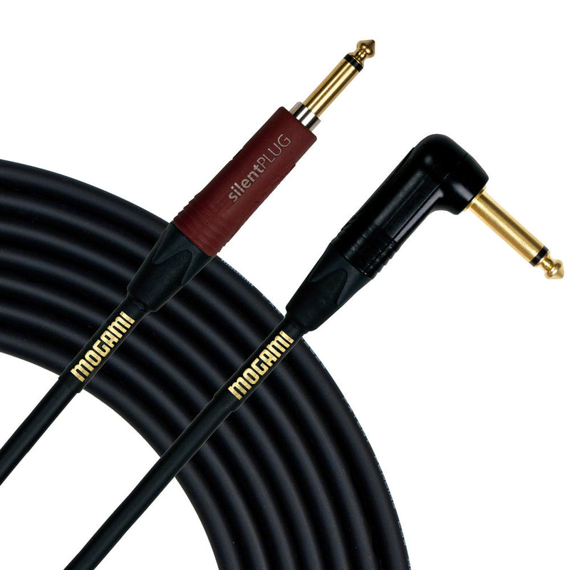 Mogami Gold Instrument Silent S-25R Cable Straight/Right-Angle, 25'