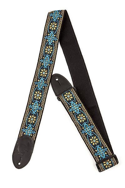 Gretsch G Brand Strap Blue/Orange Black Ends