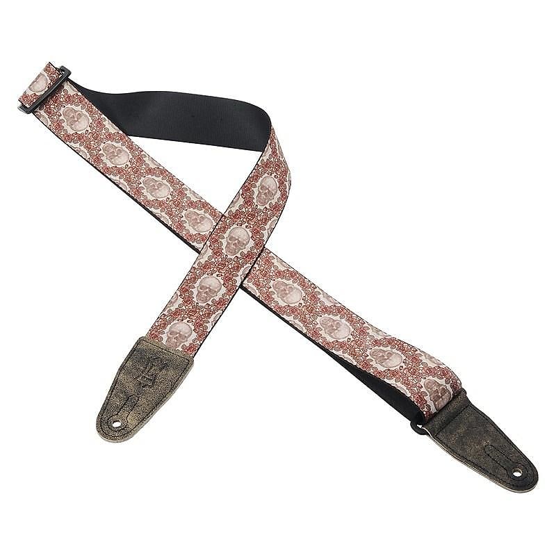 Levy's MDL8-015 2in Polyester Print Guitar Strap - Red Skull