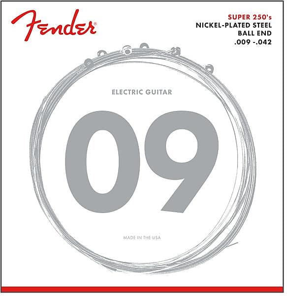 Fender Super 250 Guitar Strings Nickel Plated Steel Ball End 250L 9