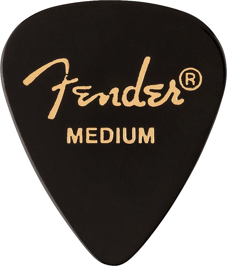 Fender 351 Shape Premium Picks, Medium, Black, 12 Count