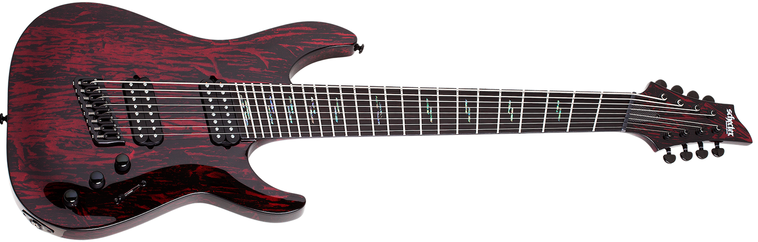 Schecter 1478 C-8 Multiscale Silver Mountain - Blood Moon