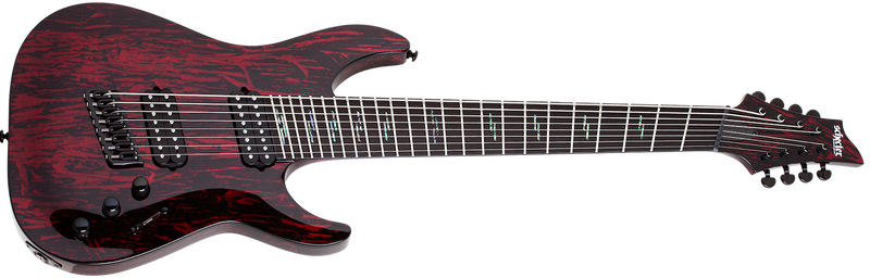 Schecter 1478 C-8 Multiscale Silver Mountain - Blood Moon