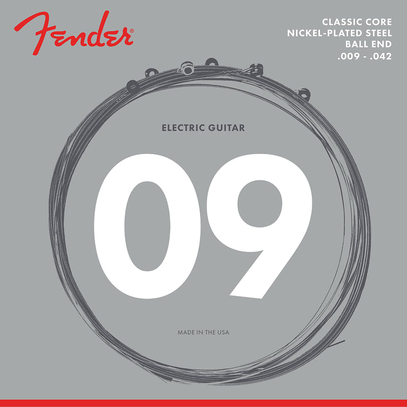 Fender Classic Core Electric Guitar Strings, 255L Nickel-Plated Steel .009-.042