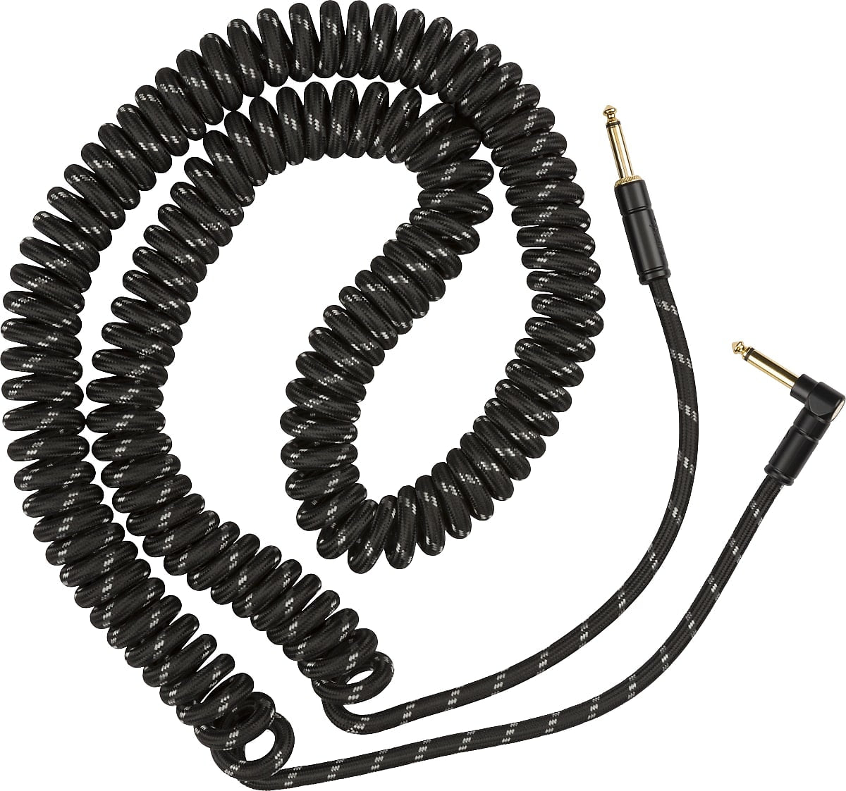 Fender Deluxe Coil Cable, 30', Black Tweed
