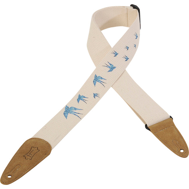 Levy's MC8U-006 2in Cotton Guitar Strap w/Decorative Print And Suede Ends