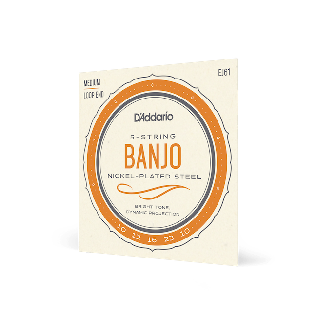 D'Addario EJ61 5-String Banjo Strings, Nickel, Medium 10-23