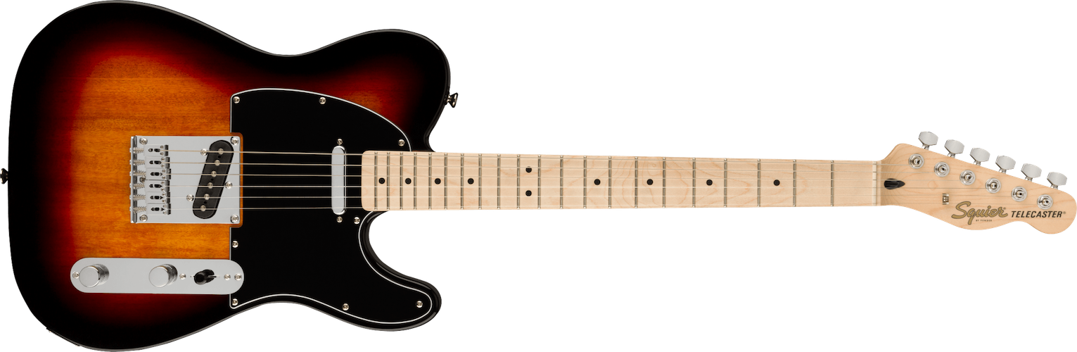 Fender Squier Affinity Series Telecaster, Black Pickguard, 3-Color Sunburst