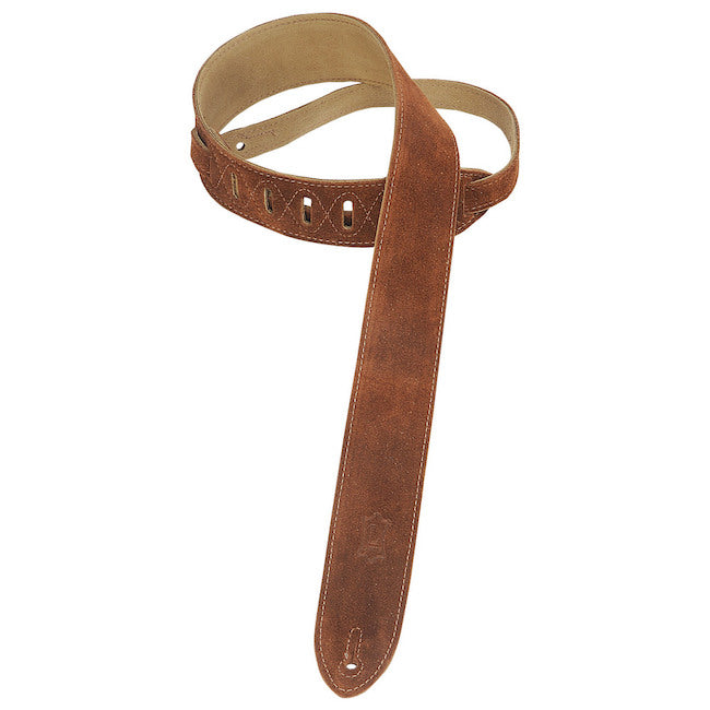 Levy's 2" Wide Suede Guitar Strap- Brown