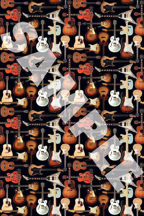 Hal Leonard Wrapping Paper – Guitar Collage Theme