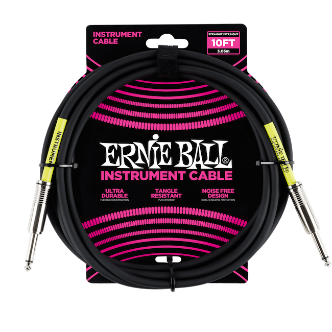 Ernie Ball 6048 10' Straight / Straight Instrument Cable - Black