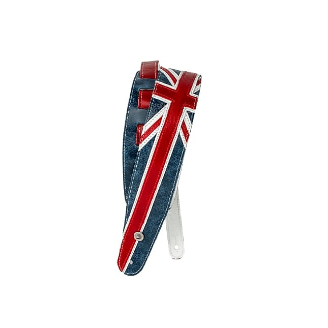 D'Addario Premium Leather Guitar Strap - Union Jack