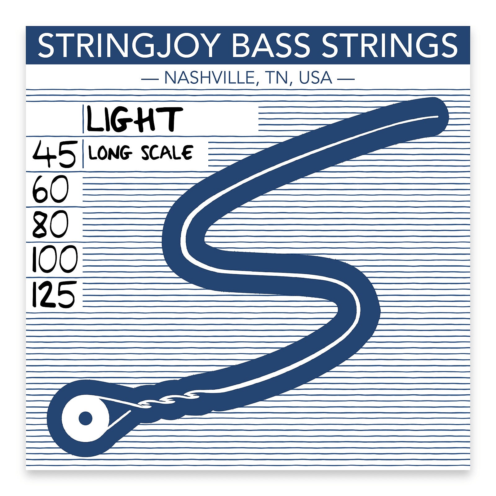 Stringjoy Light Gauge (45-125) 5 String Long Scale Nickel Wound Bass Strings