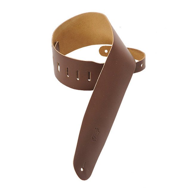 Levy's 3 1/2" Wide Genuine Leather Bass Strap - Brown