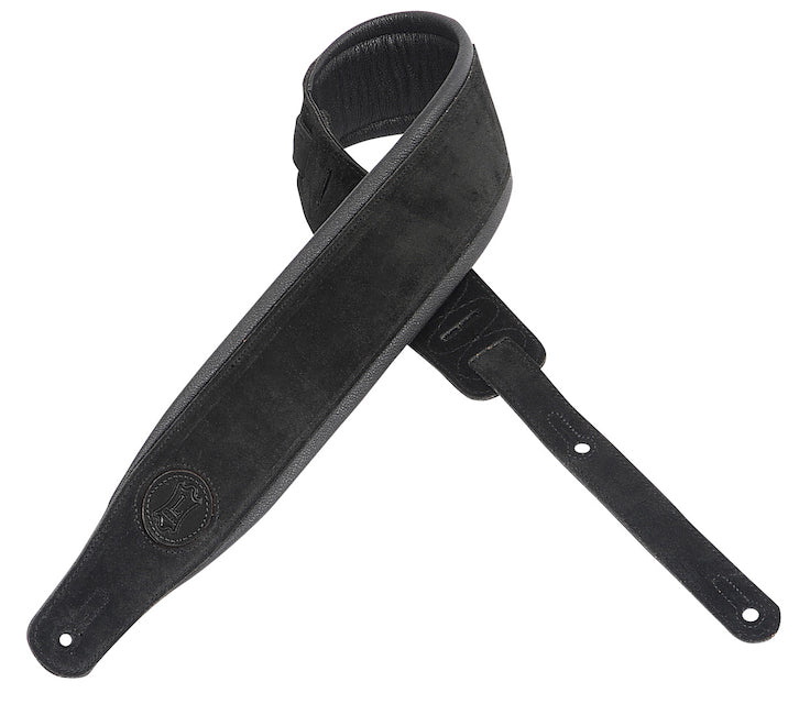 Levy's 3" Wide Suede Guitar Strap - Black