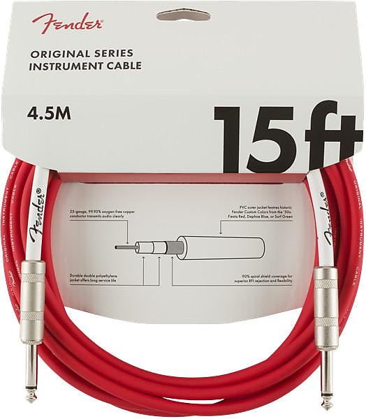 Fender Original Series Instrument Cable, 15', Fiesta Red