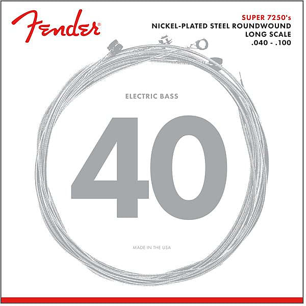 Fender 7250 Bass Strings Nickel Plated Steel Long Scale 7250L .040-.100