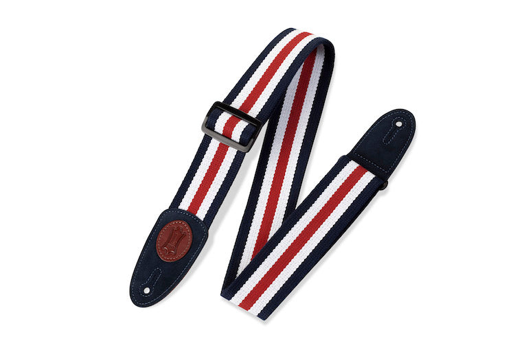 Levy's 2" Wide Cotton Guitar Strap - Red White And Blue