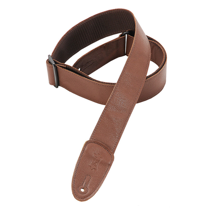 Levy's 2in Garment Leather Guitar Strap - Brown