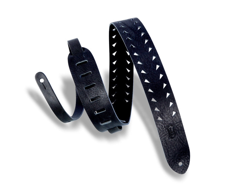 Levy's 2" Tiger Tooth Punch Out Premier Guitar Strap - Black