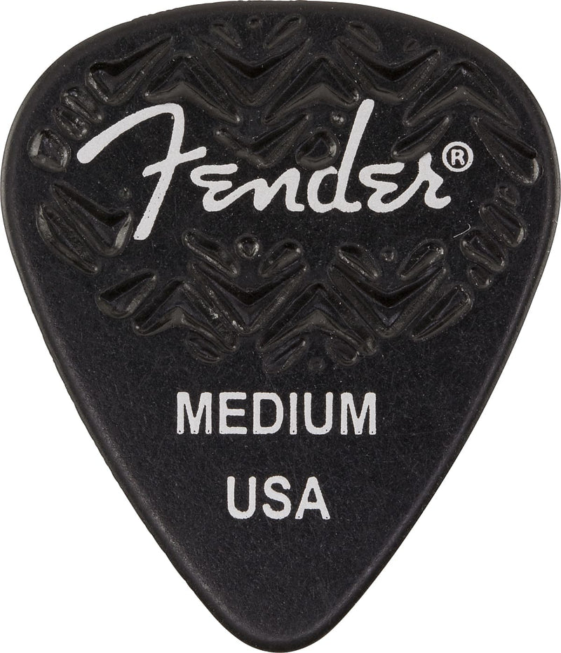 Fender 351 Shape Wavelength Celluloid Picks, Black, Medium (6)