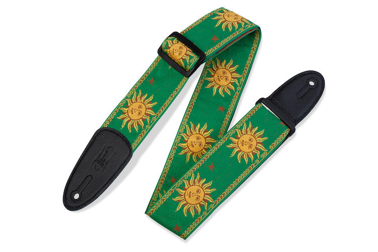 Levy's 2" Wide Jacquard Guitar Strap - Green Sun