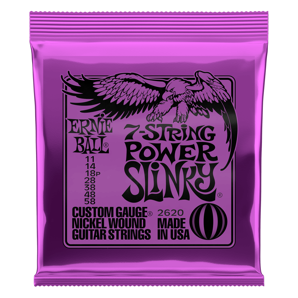 Ernie Ball 2620 Power Slinky 7-String Nickel Wound Electric Guitar Strings