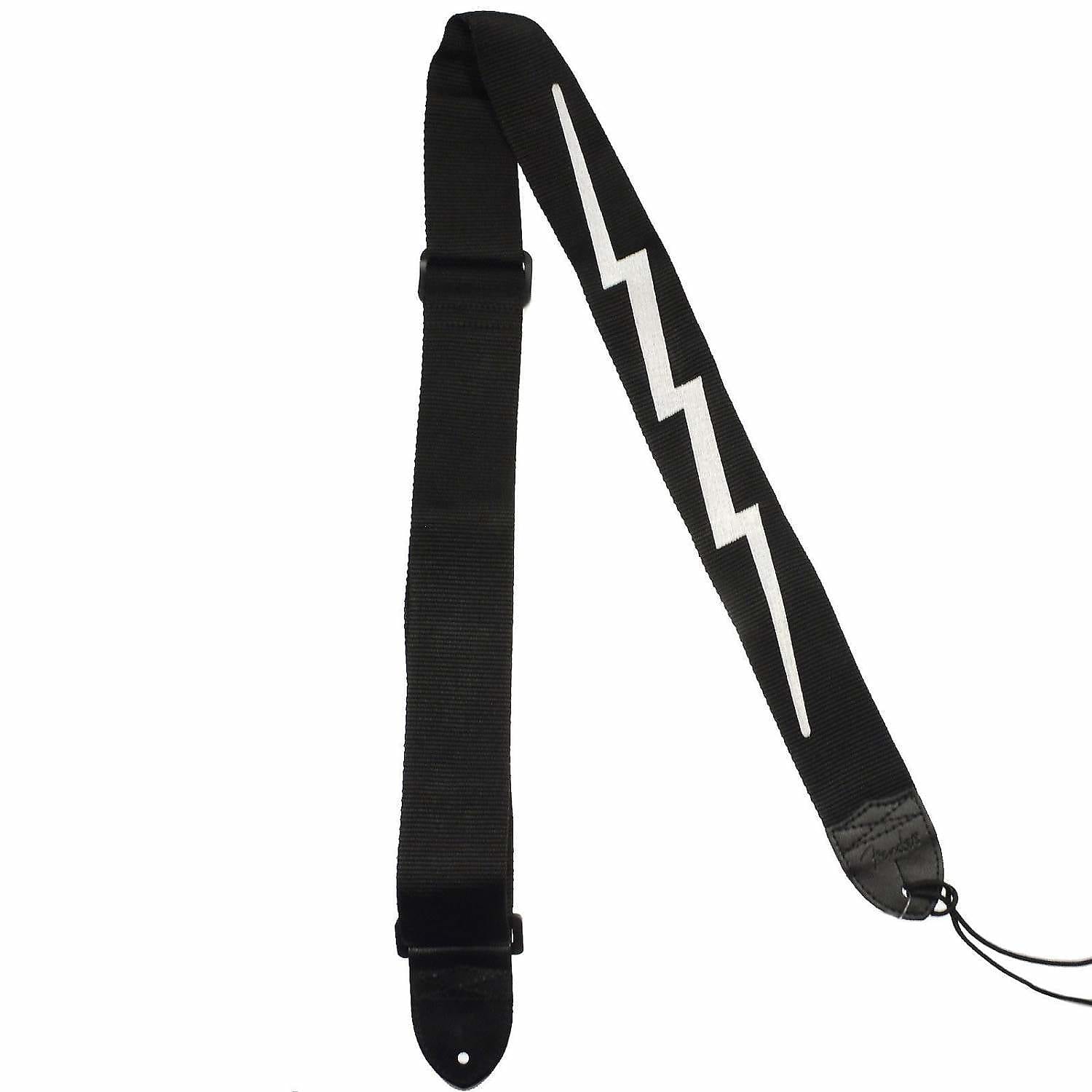 Fender 2'' Poly Lightning Bolt Black/White Strap