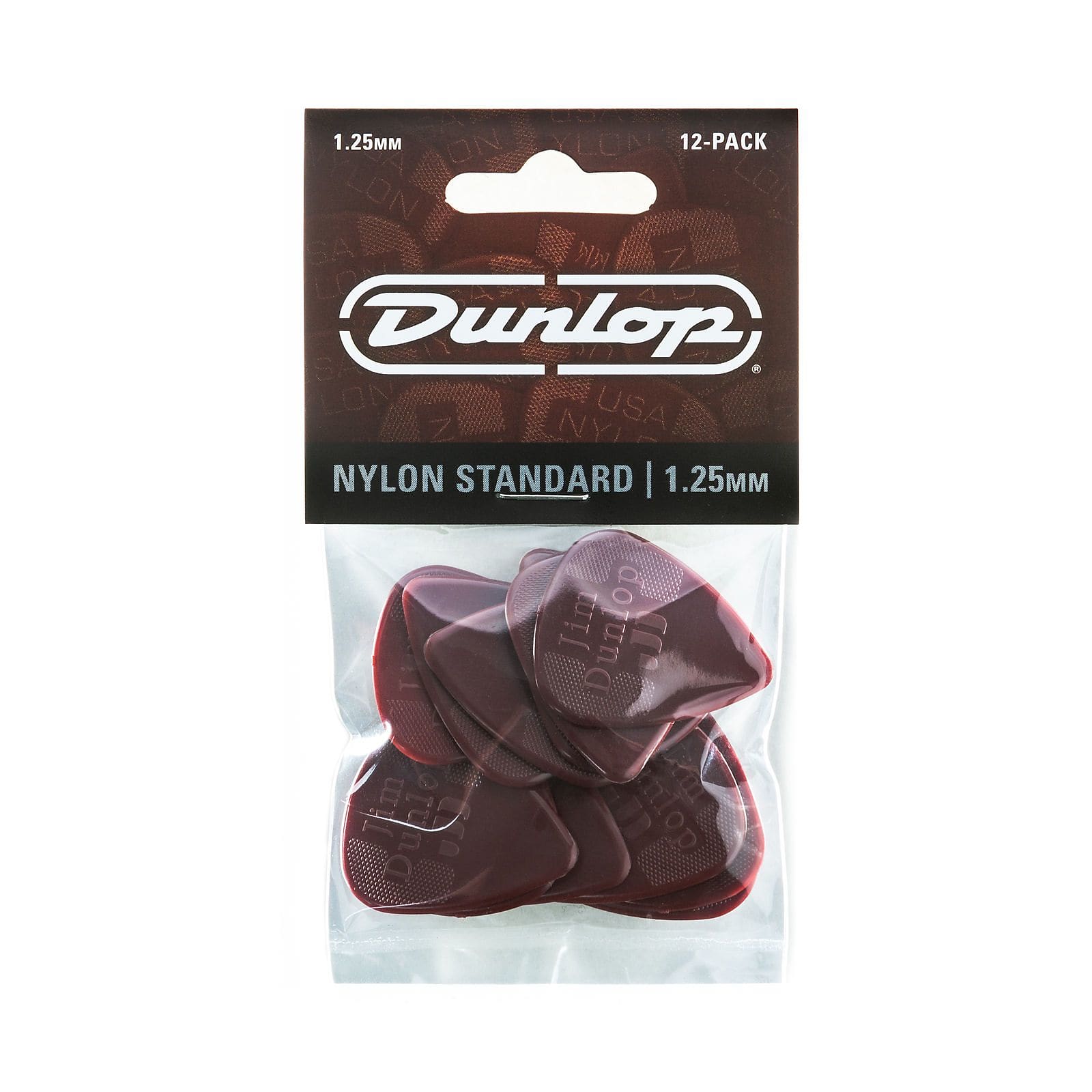 Dunlop 44P1.25 Nylon Standard Picks - 1.25mm Extra Heavy, 12 Pack