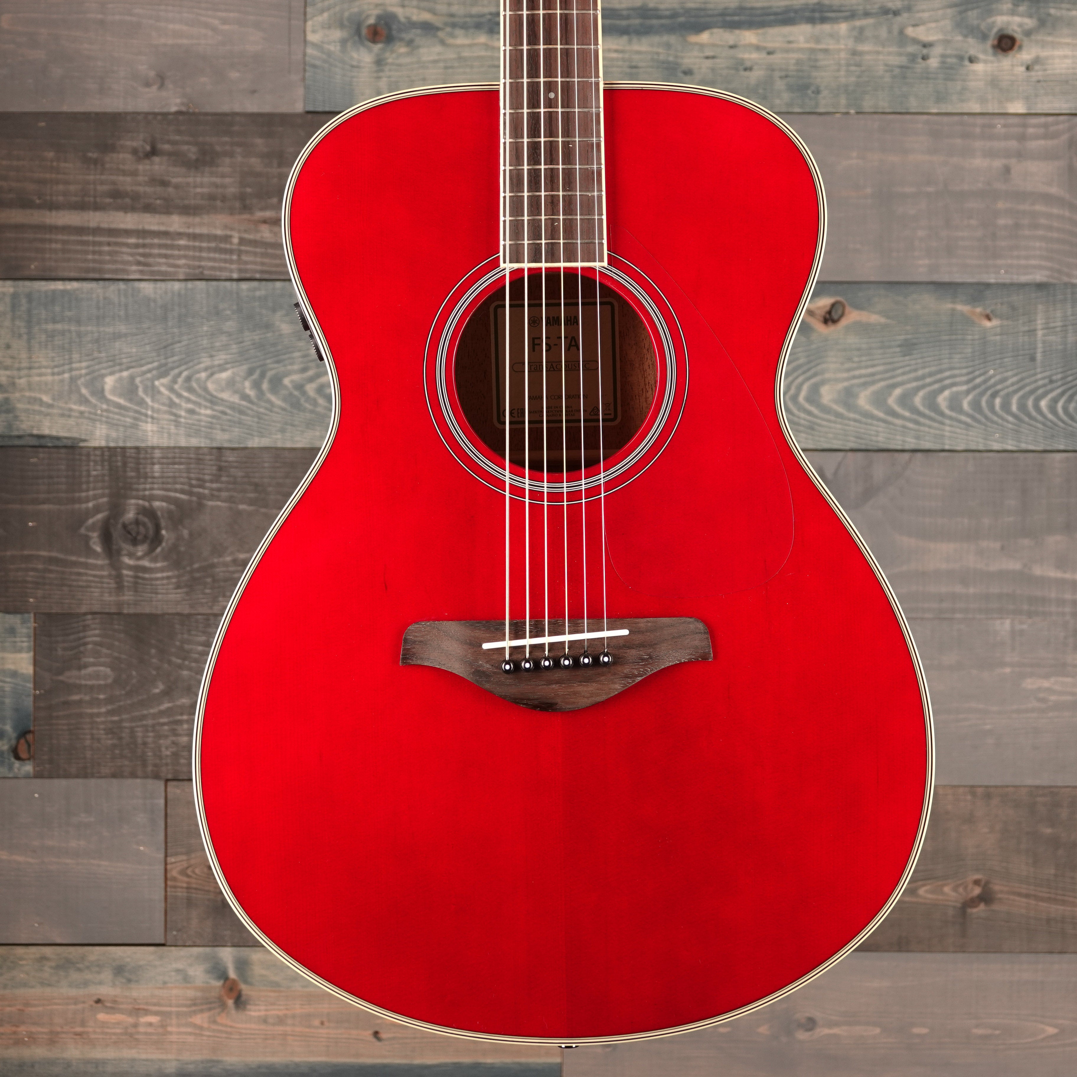 Yamaha FS Ruby Red TransAcousticDreadnought Guitar