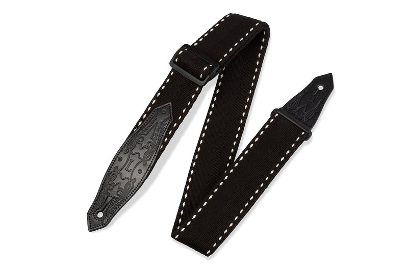 Levy's 2" Wide Black Cotton Guitar Strap