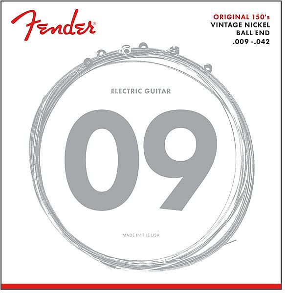 Fender Original 150 Guitar Strings Pure Nickel Wound Ball End 150L .009-.042