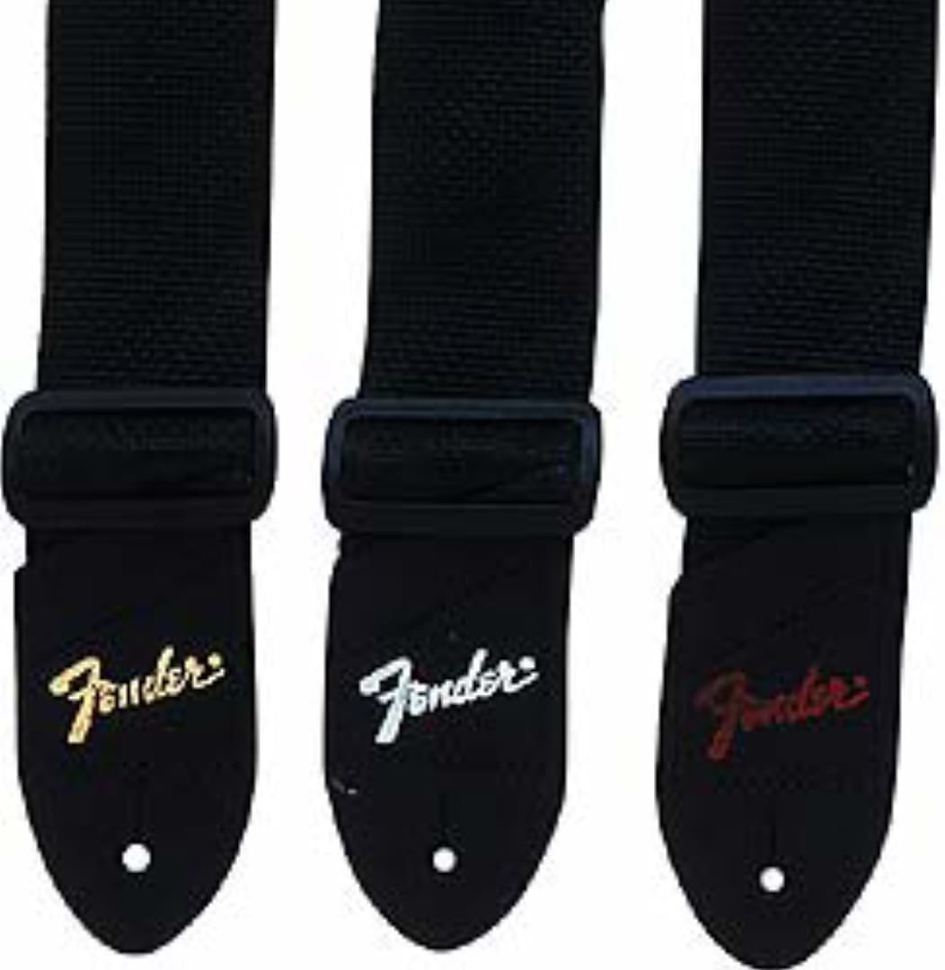 Fender 2" Fender Logo Polyester Strap - Assorted Colors (Silver Left)