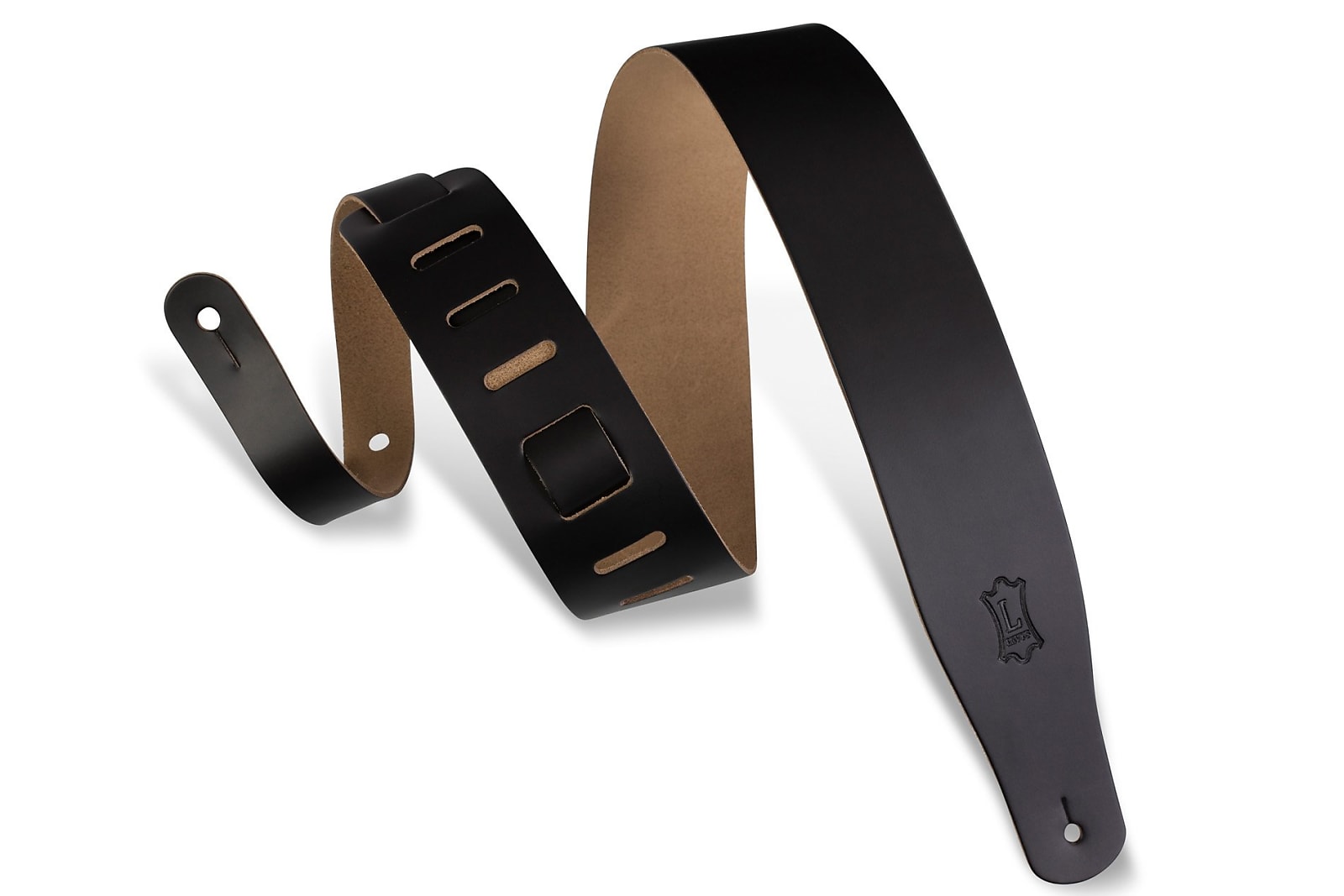 Levy's M26-BLK 2.5in Black Leather Strap