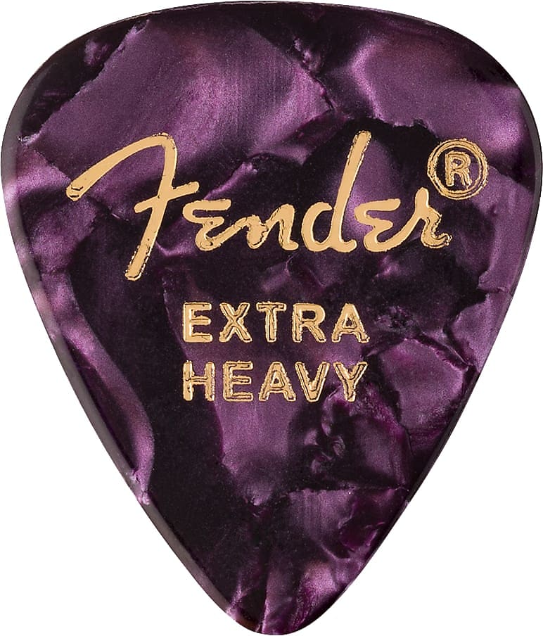 Fender 351 Shape Premium Picks, Extra Heavy, Purple Moto, 12 Count