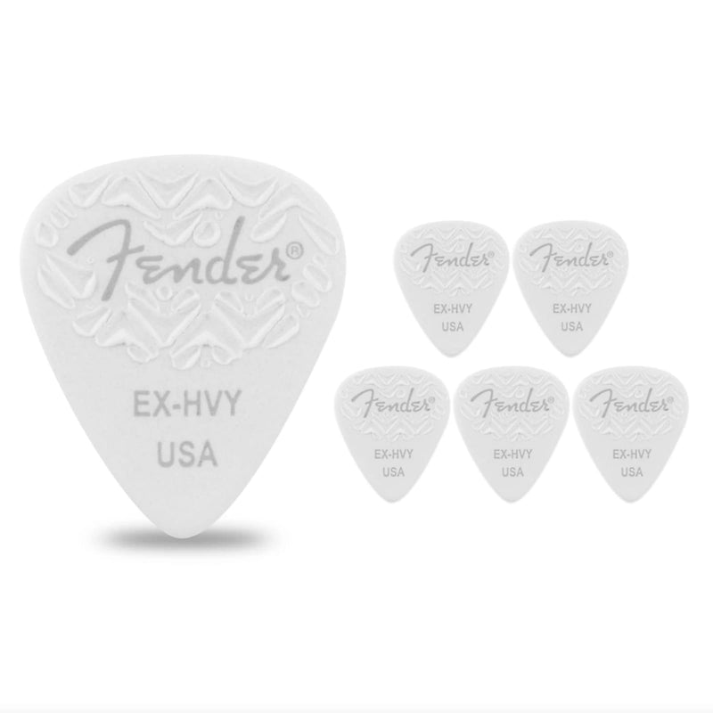 Fender 351 Shape, White, Extra Heavy (6)