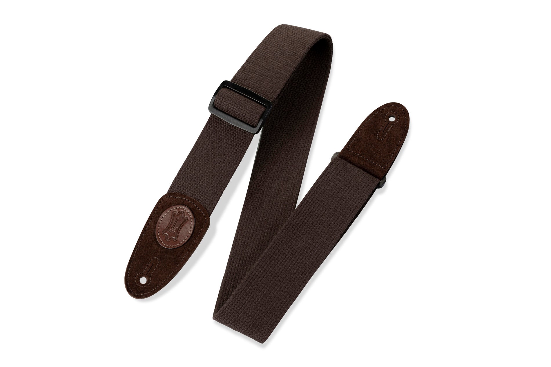 Levy's MSSC8-BRN 2in Signature Series Cotton Guitar Strap w/Suede Ends - Brown