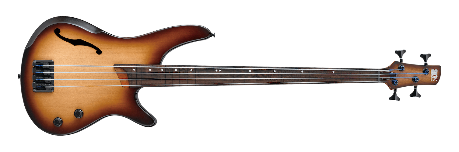 Ibanez SRH500F Semi Hollow Bass Guitar - Natural Browned Burst Flat