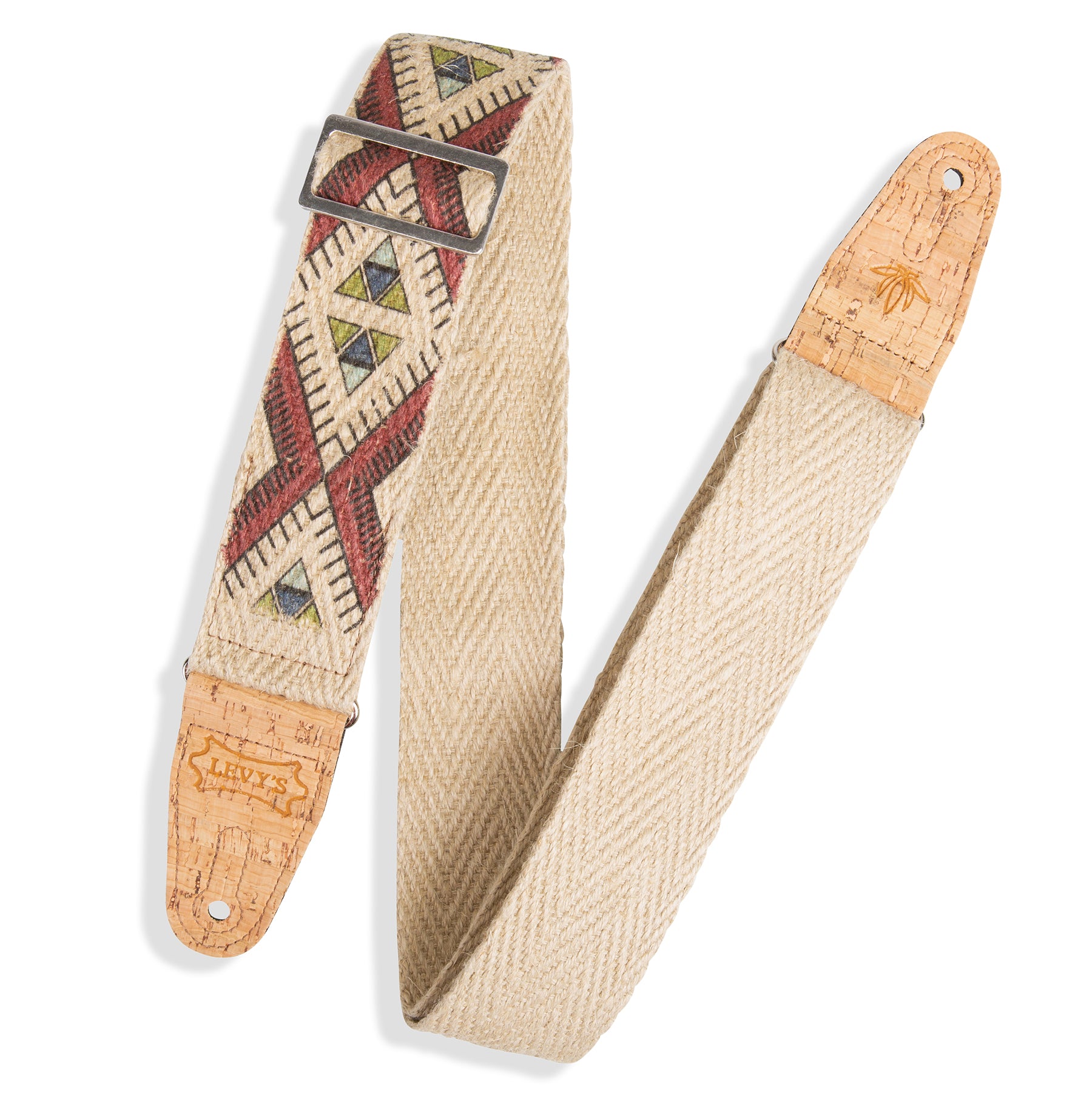 Levy's 2" Sunset Hemp Guitar Strap - Natural/Multi